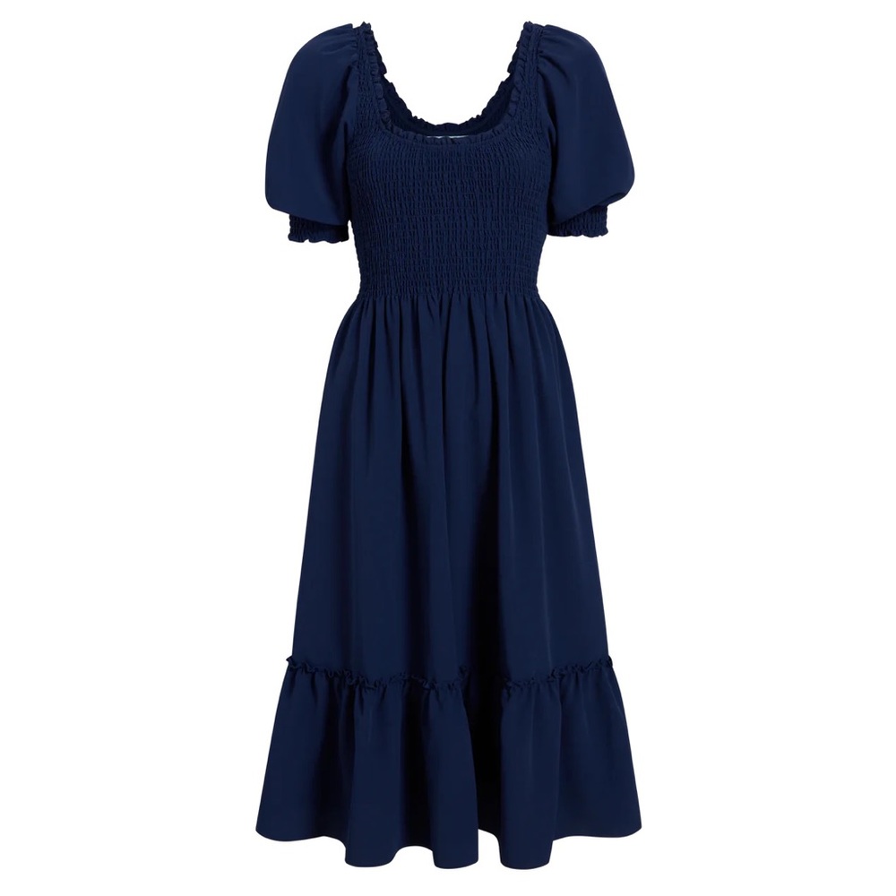 Navy blue Hill House Nap Dress in wrinkle resistant crepe